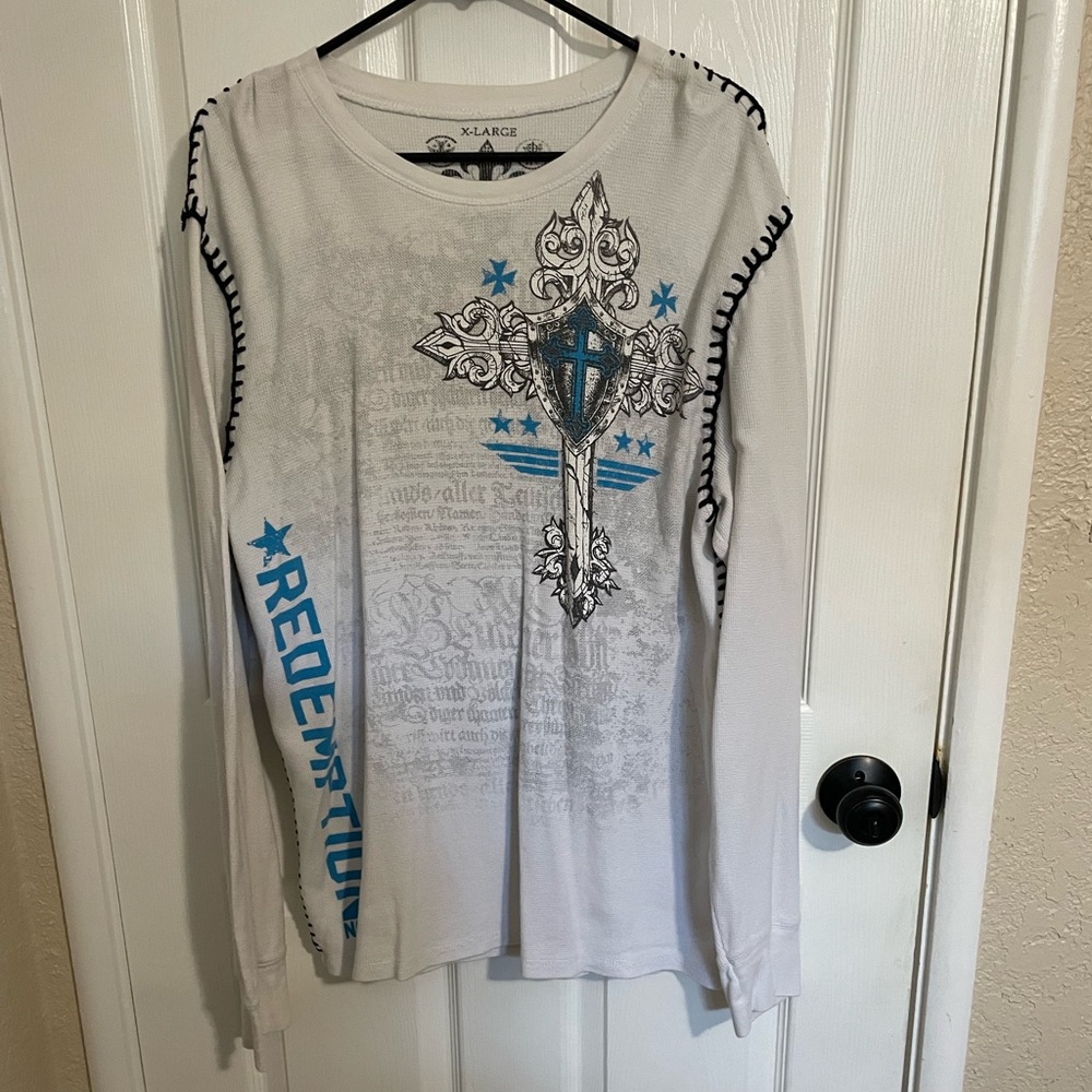 Raw state long sleeve shirt for men